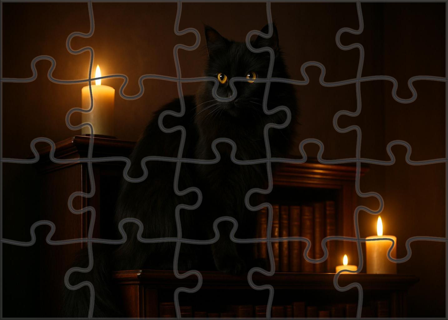 Shadow Lace Silky Black Longhair With Poised Elegance Puzzle Fun