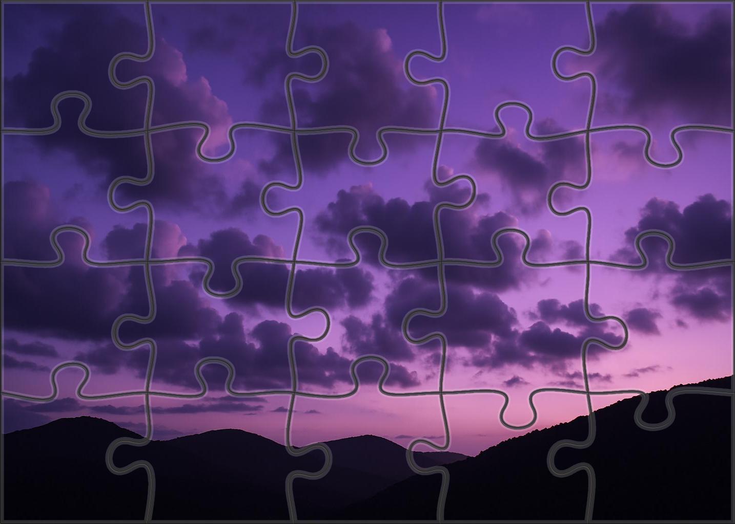 Dusky Lavender Silhouette Puzzle Collection