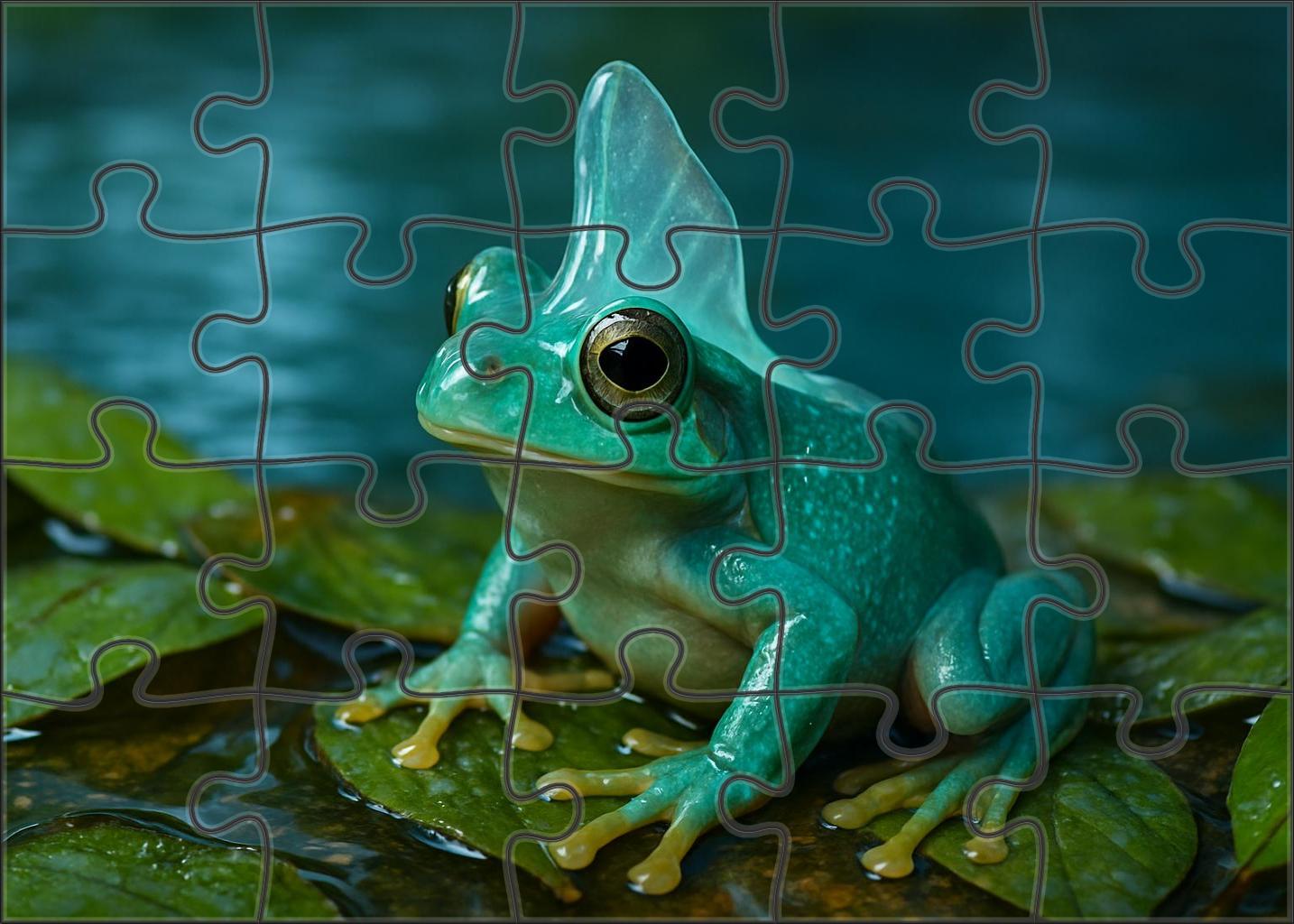 Opaline Crestfrog Vibrant Amphibian With Elaborate Head Ornamentation Large Format Puzzle