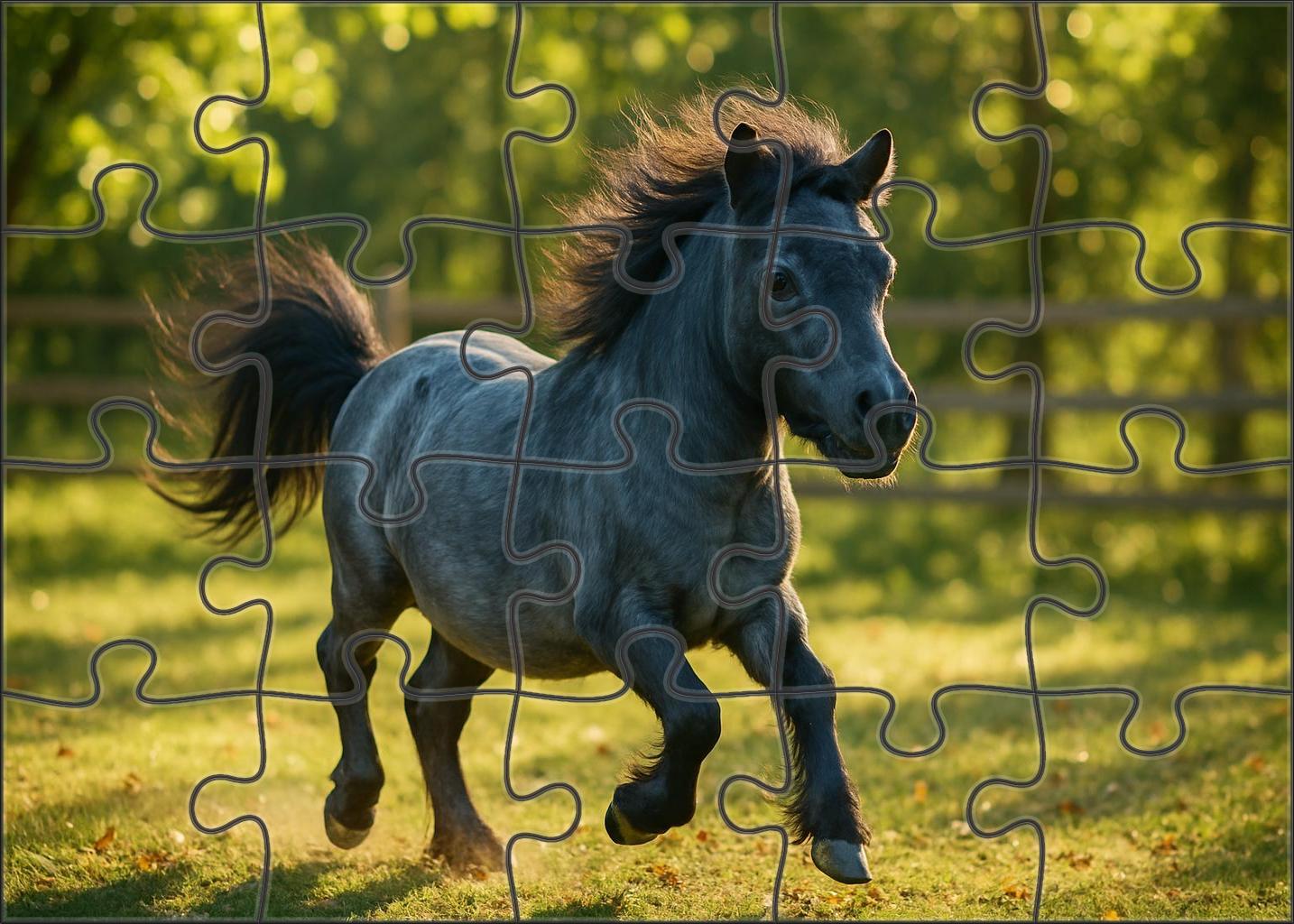 Sapphire Glimmer Pony Petite Blue Roan With Spirited Charm Puzzle Collection