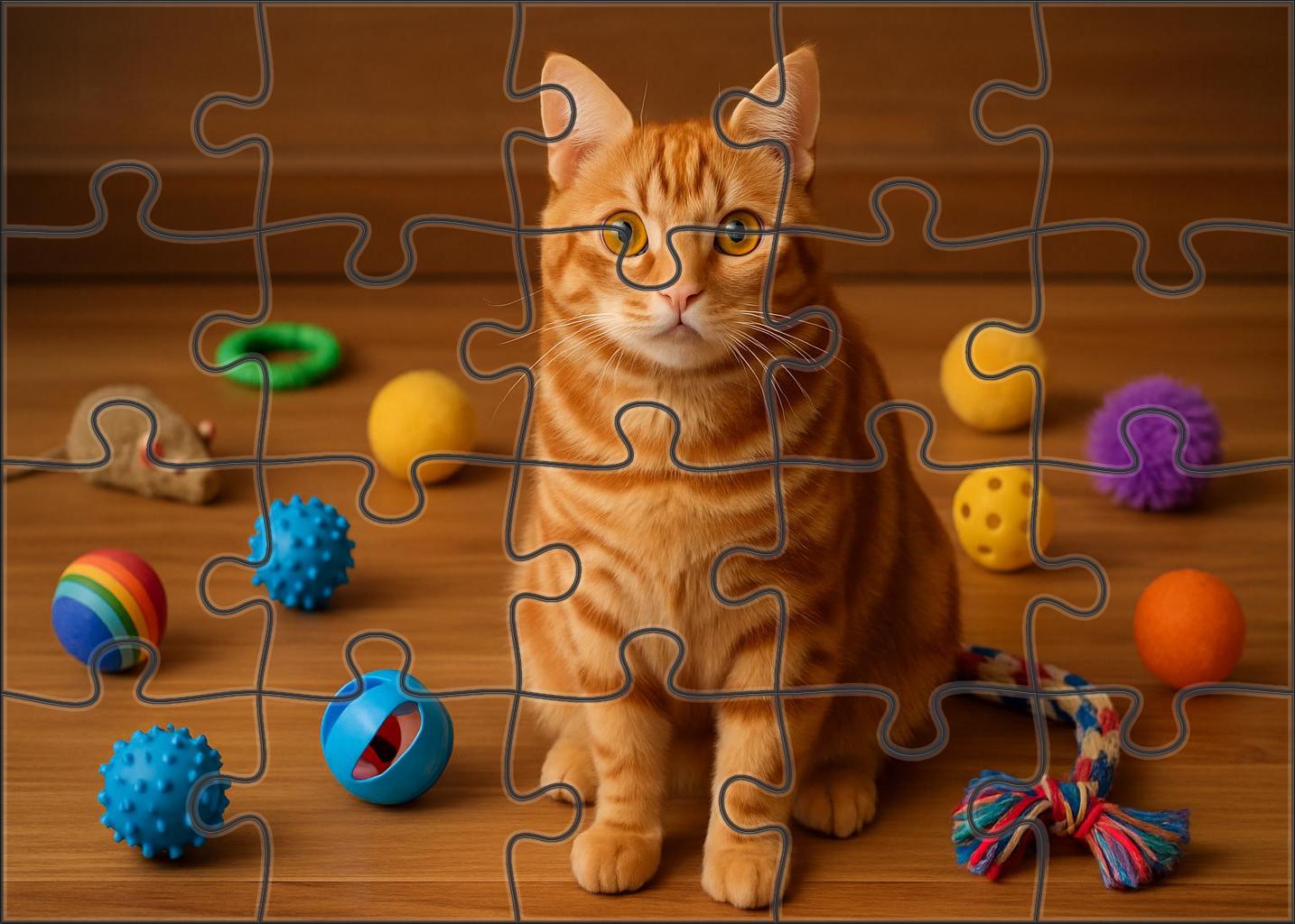 Crimson Flicker Vibrant Red-tabby With Spirited Charisma 20 Piece Puzzle