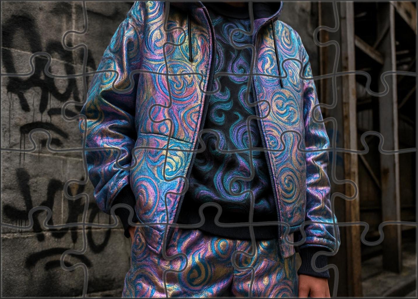 Streetwear Alchemist Urban Fashion Meets Experimental Textile Magic Custom Jigsaw Puzzle