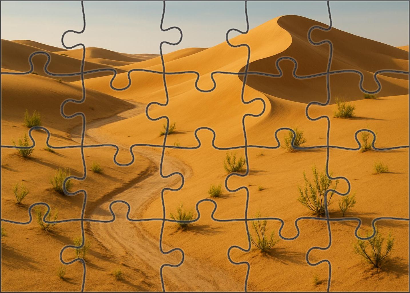 Golden Whisper Wash Seasonal Stream Through Sunlit Dunes Premium Puzzle Pieces