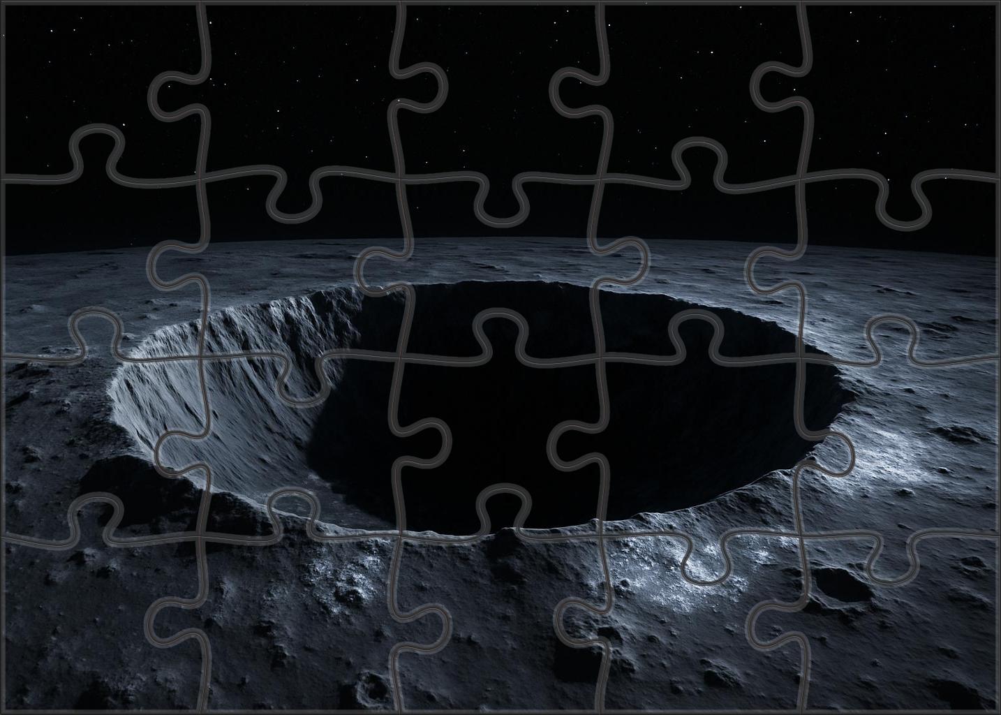 Icy Moonlit Crater Easy Puzzles