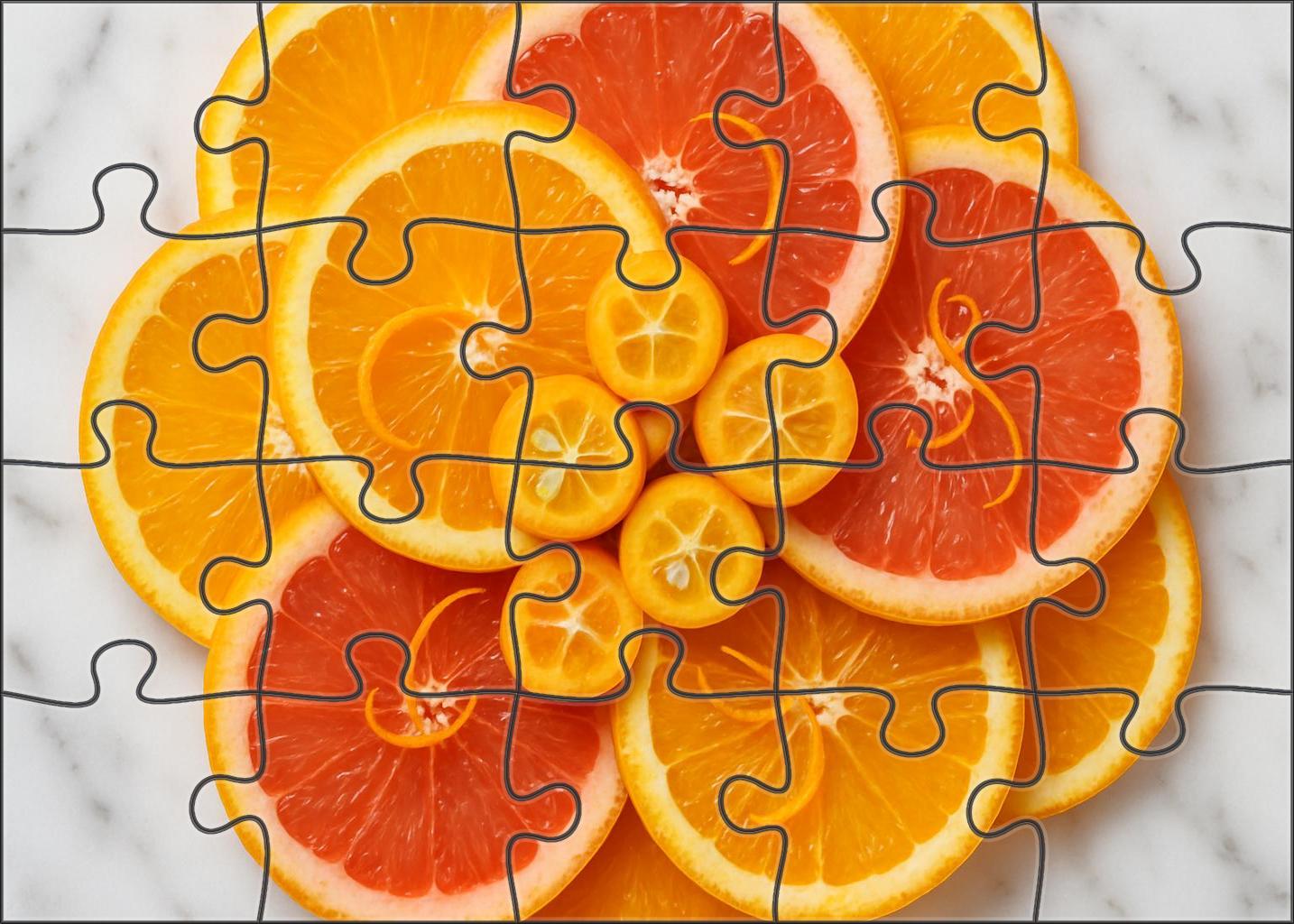Citrus Orchard Bounty Sliced And Segmented Sunshine Puzzle Challenge