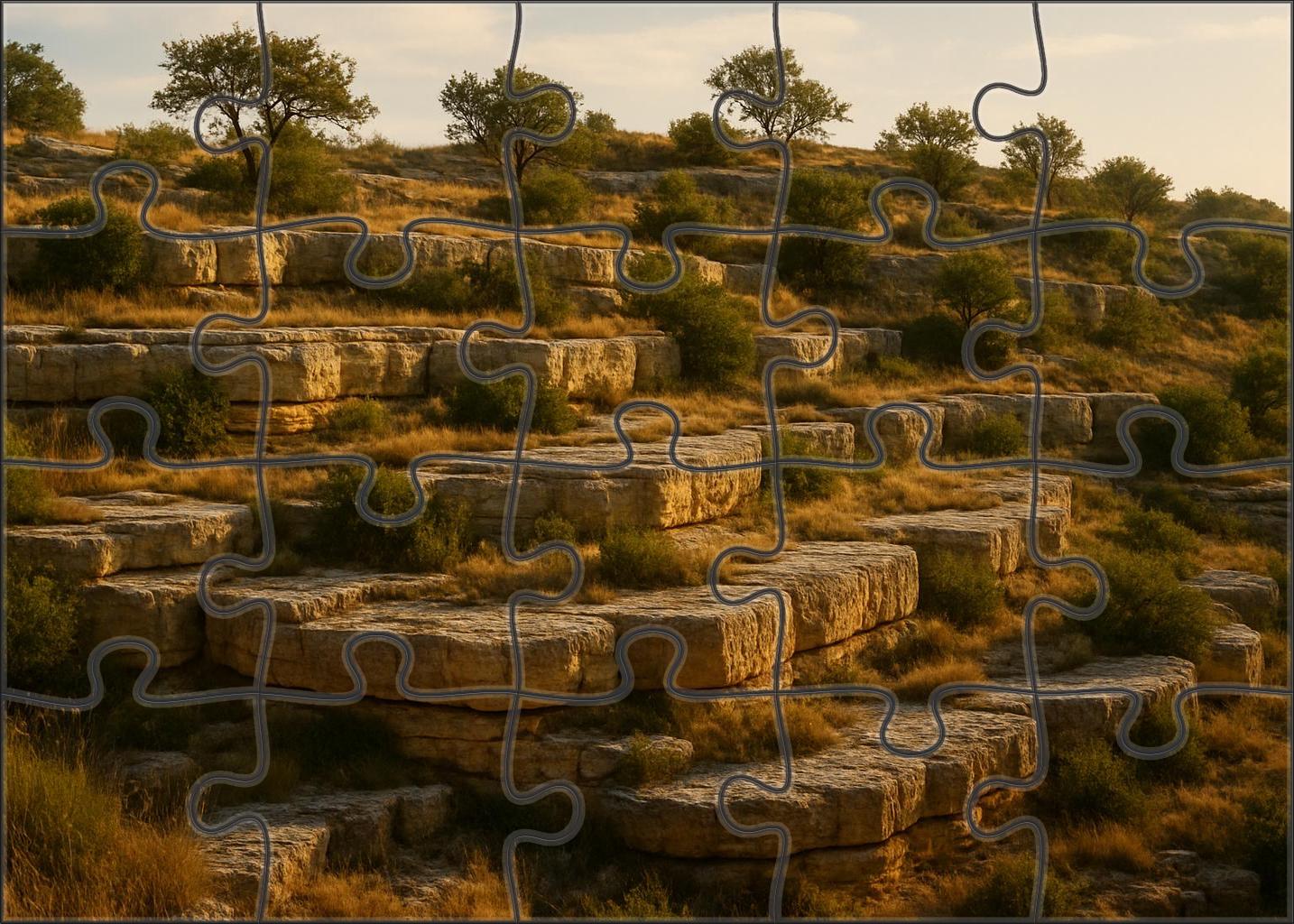 Golden Limestone Terrace Large Format Puzzle