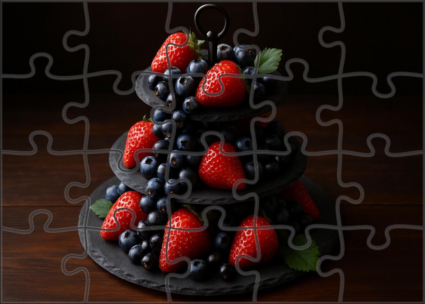 Berry Cascade Flowing Layers Of Strawberries Blueberries And Blackcurrants 500 Piece Puzzle