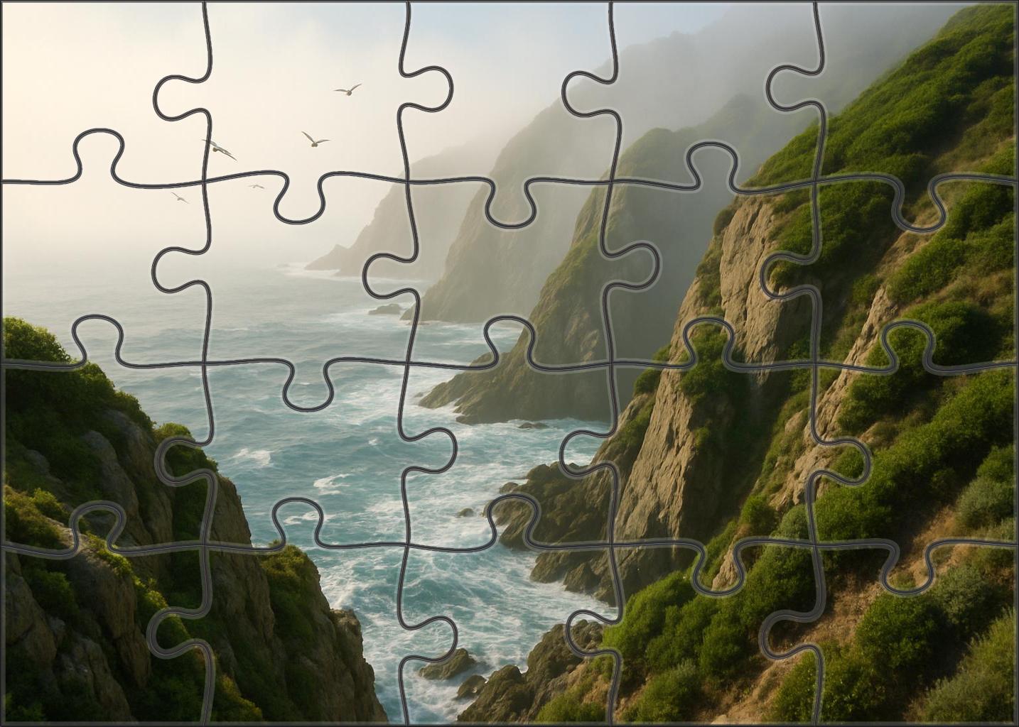 Serene Coastal Bluff Puzzle Collection