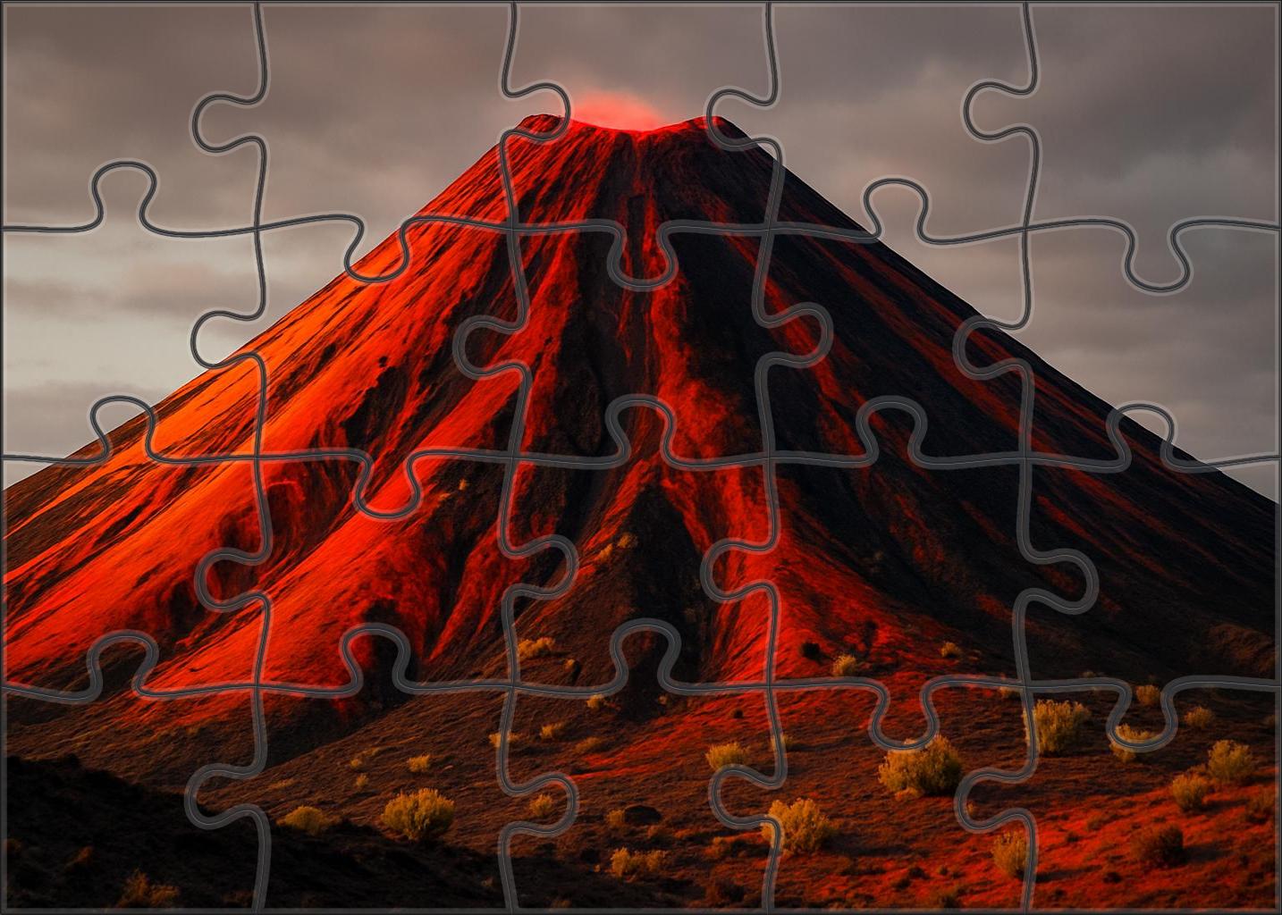 Crimson Volcanic Cone Large Format Puzzle
