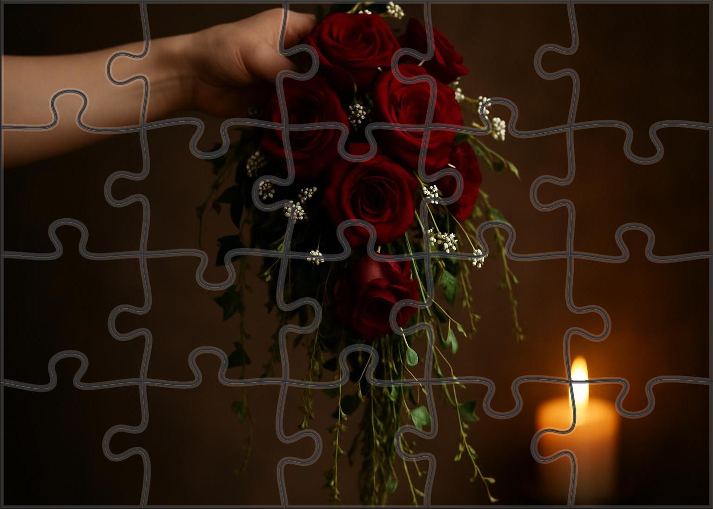 Crimson Cascade Wedding Bouquet 200 Piece Puzzle