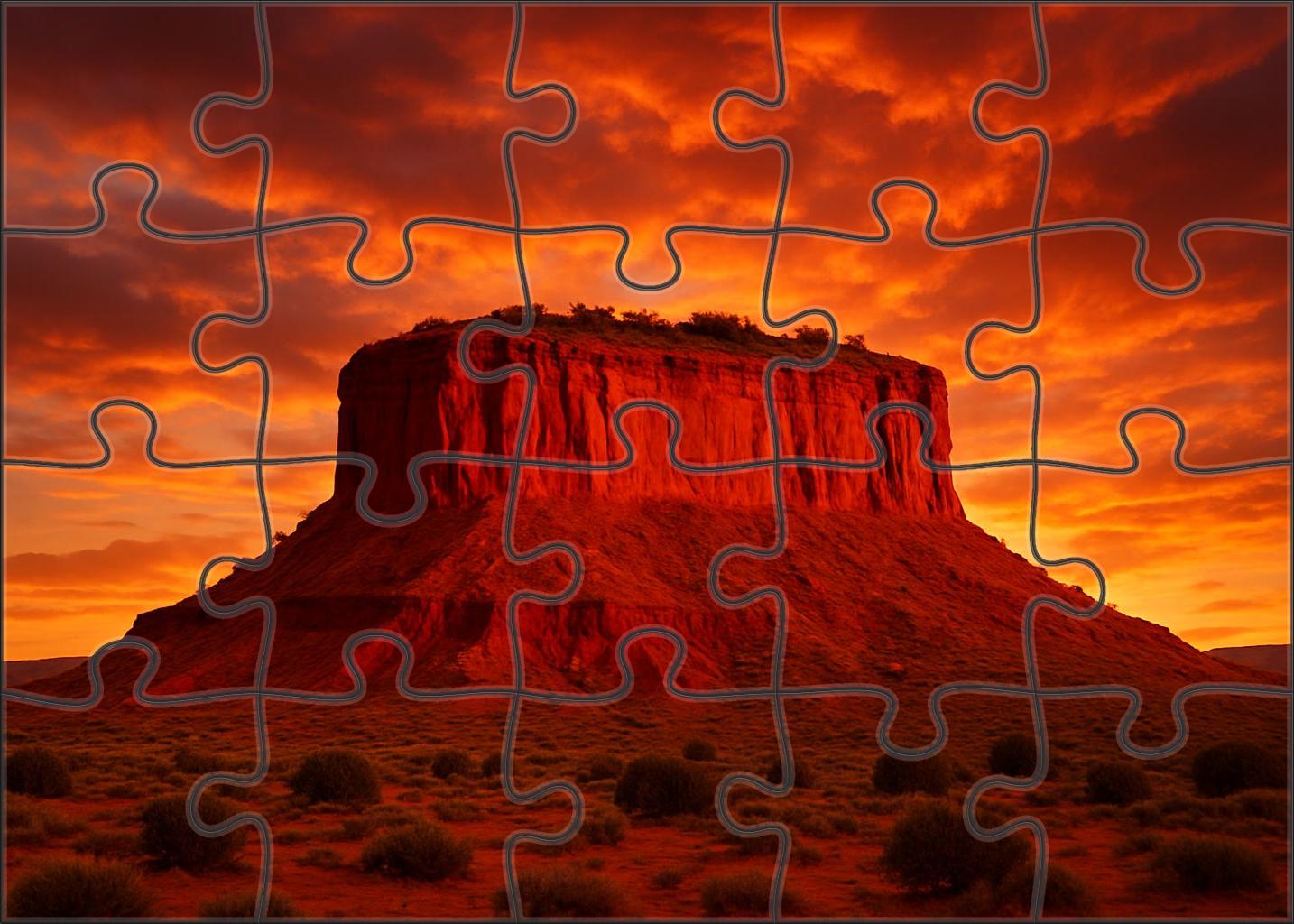 Crimson Sunset Mesa 20 Piece Puzzle