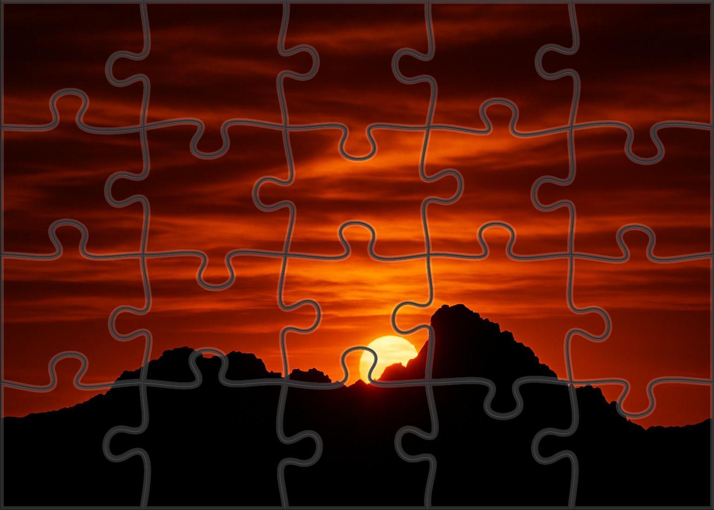 Amber Silhouette Ridge 200 Piece Puzzle