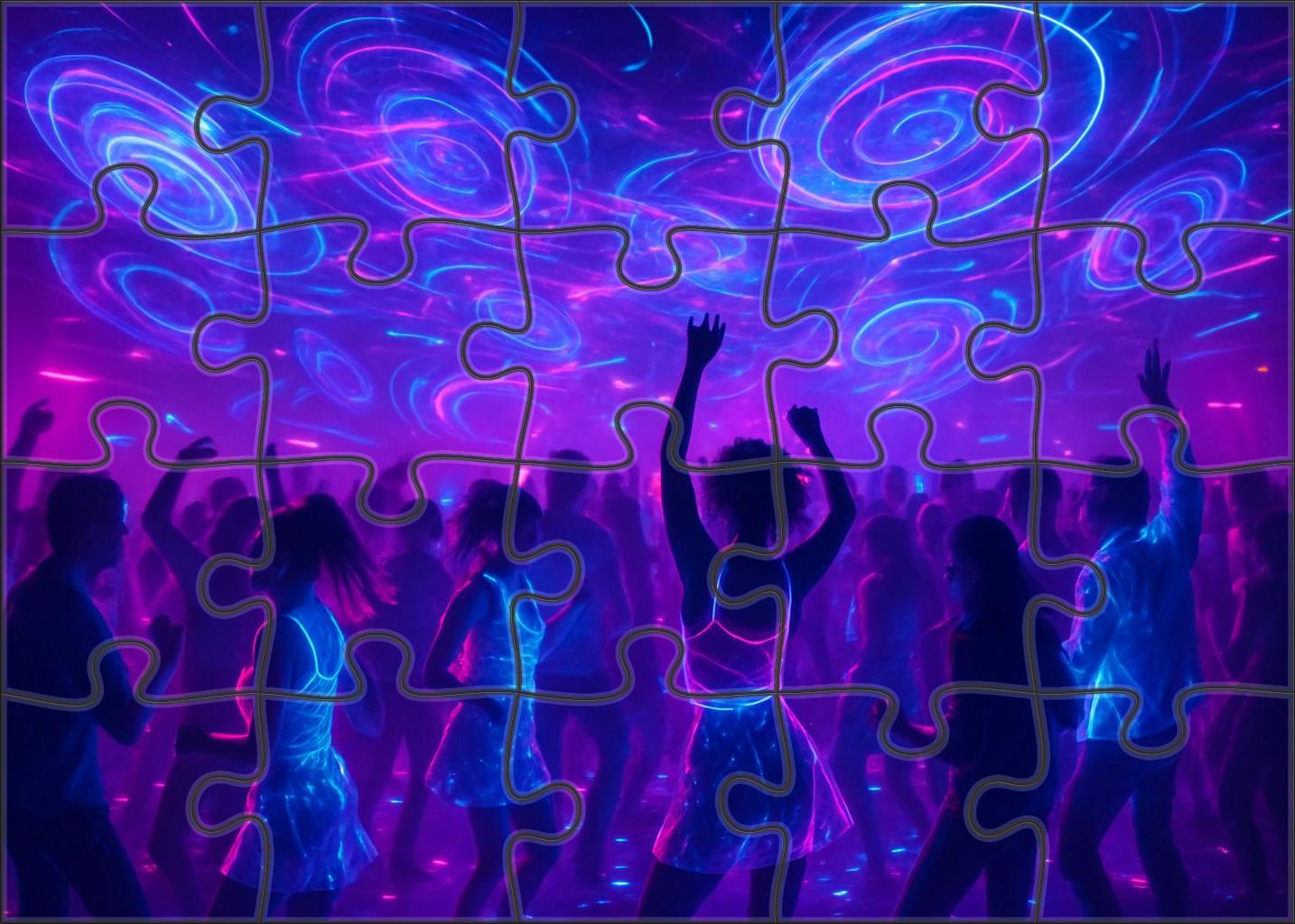 Digital Dreamwave Party Euphoric Synth Grooves And Neon Backdrops Mini Puzzle