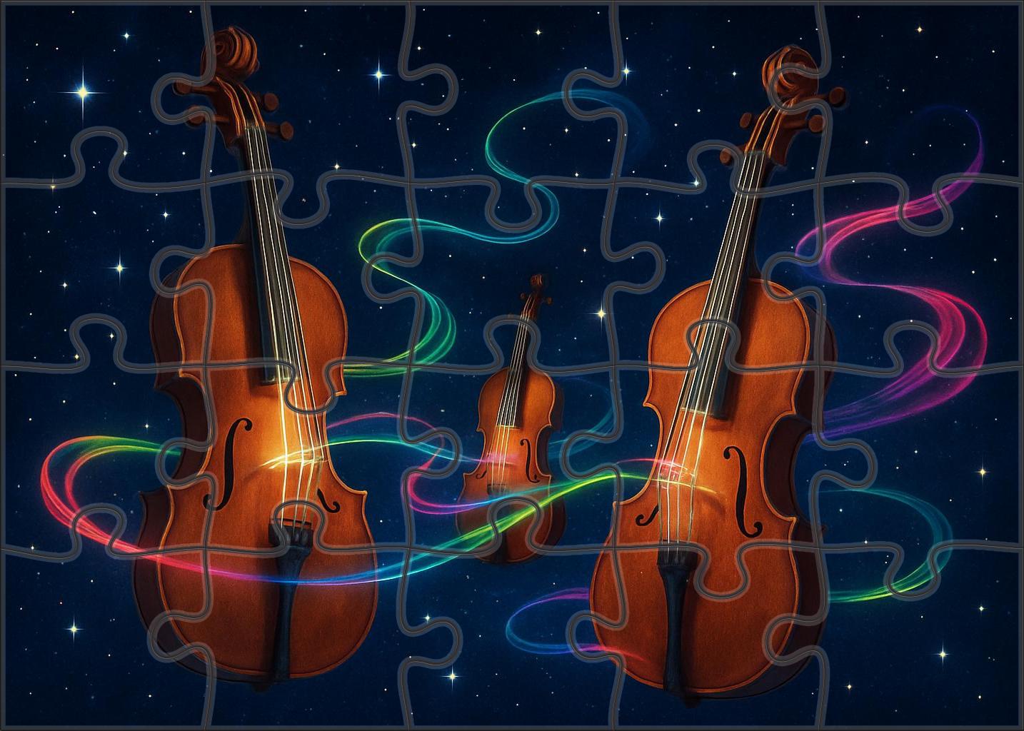 Celestial Violin Sonata Stars Played Upon Floating Strings Puzzle Fun