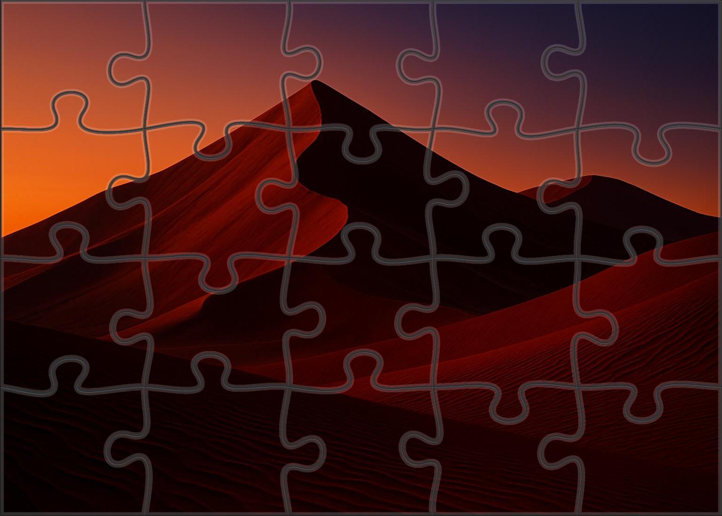 Crimson Dune Crest Vibrant Slopes Under Twilights Embrace Puzzle For Kids