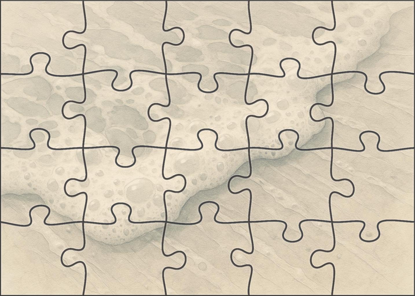 Ethereal Ocean Whispers Delicate Pencil And Watercolor Wash Of Sea Foam Puzzle Collection