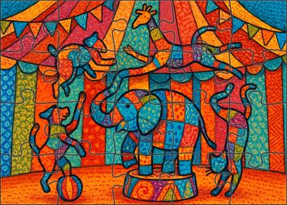 The Patchwork Animal Circus Premium Puzzle Pieces