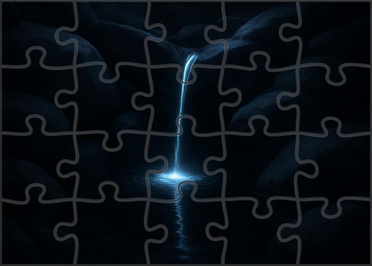 Moonlit Ribbon Plunge Custom Jigsaw Puzzle