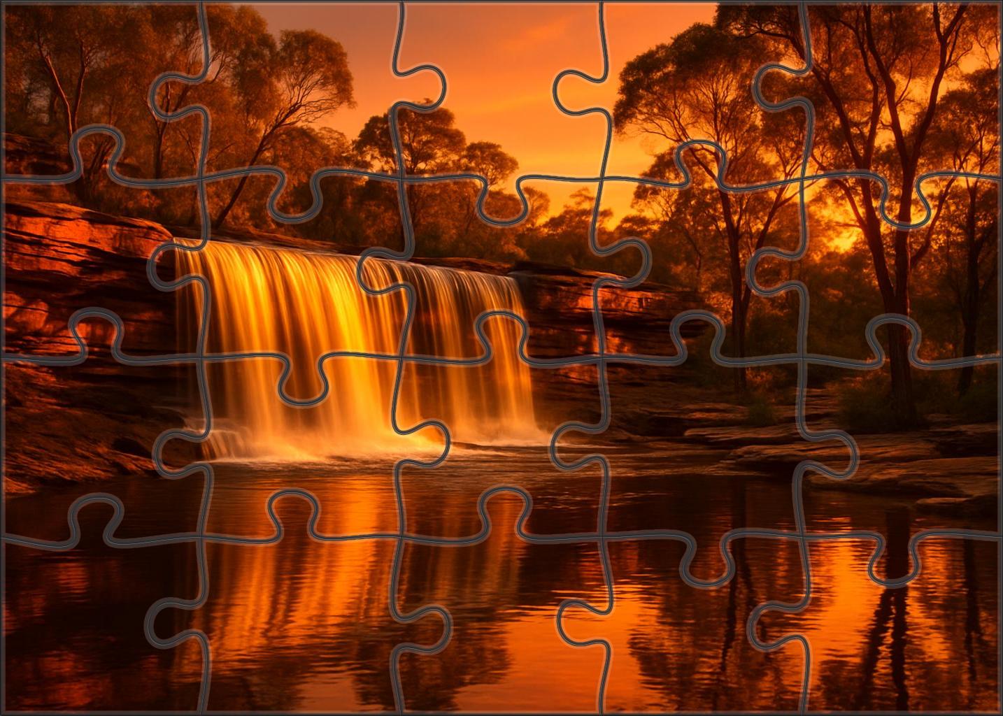 Sunset Amber Curtain Custom Jigsaw Puzzle