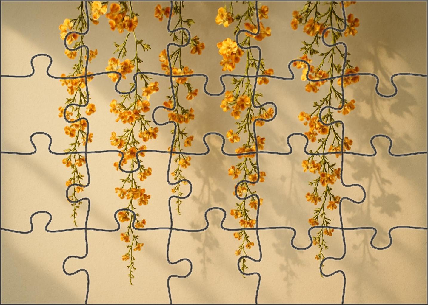 Golden Hour Hanging Garden Warm Toned Blooms On Twining Vines Family Puzzles
