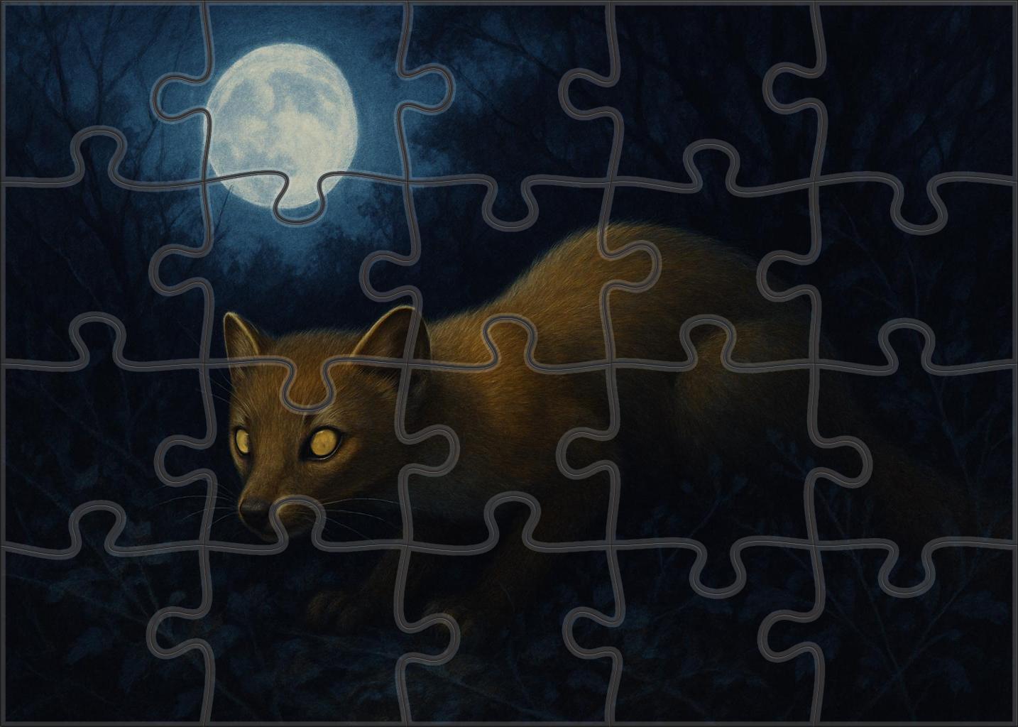 Amber Nightstalker Stealthy Nocturnal Predator With Enhanced Vision Premium Puzzle Pieces