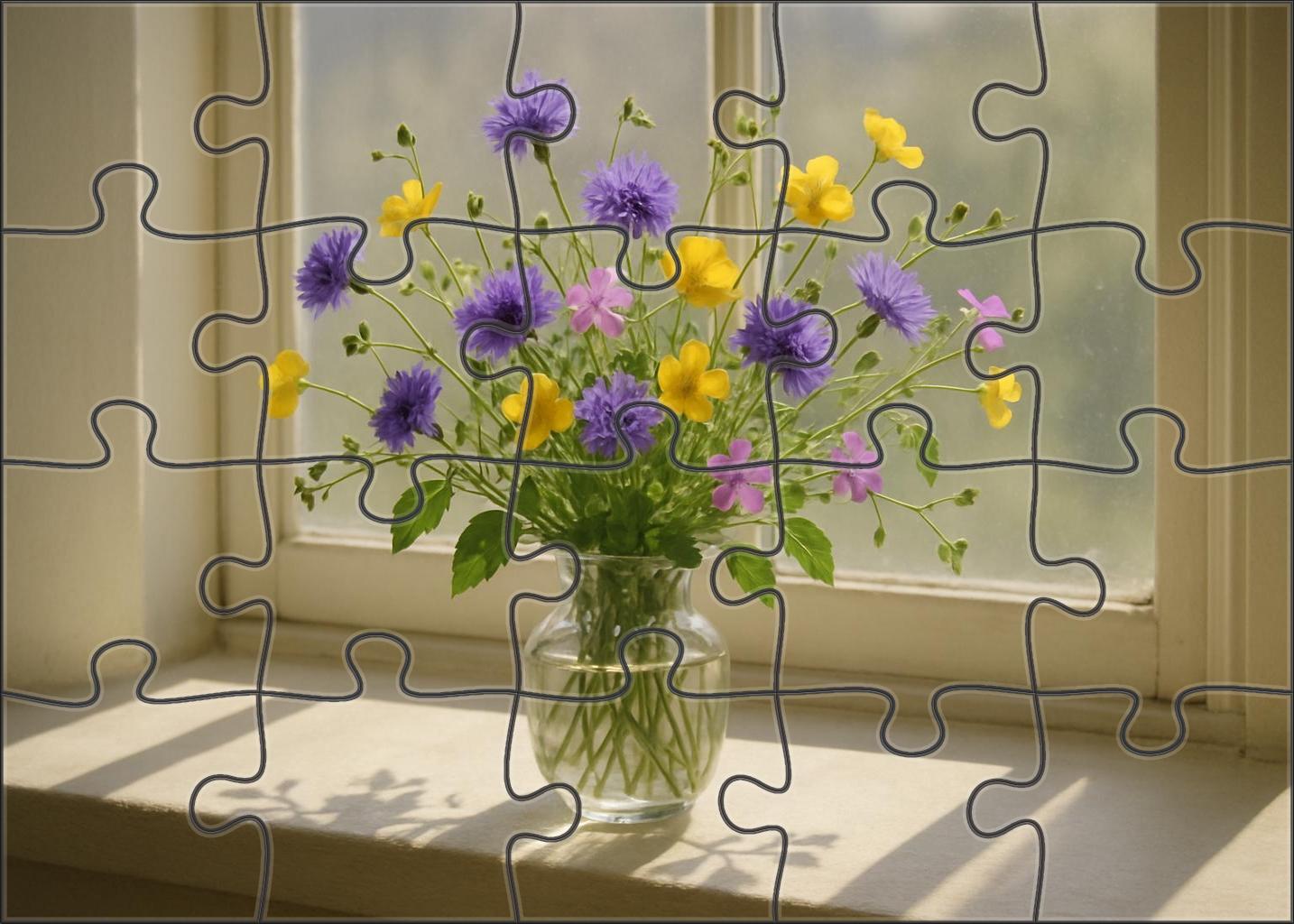 Springtime Meadow Vase Puzzle Collection