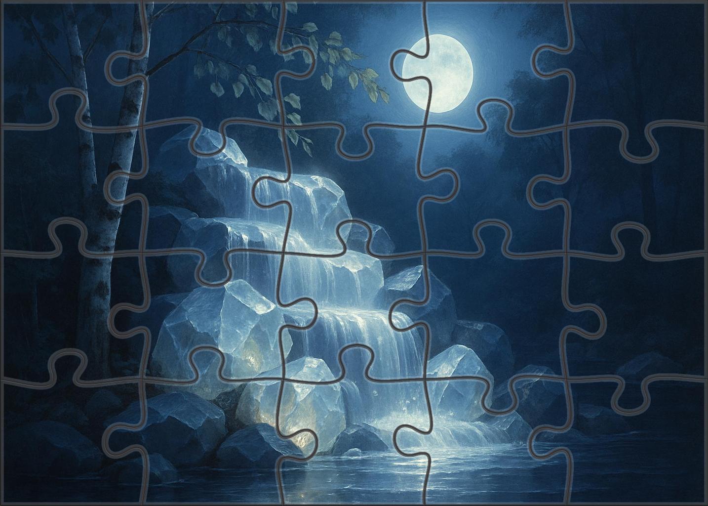 Moonlit Crystal Cascade 100 Piece Puzzle