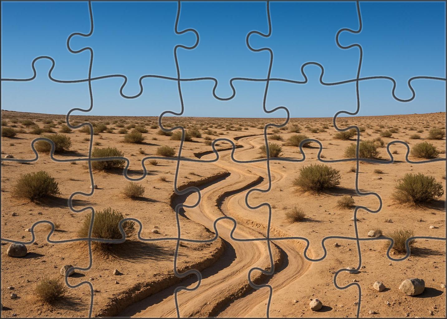 Twisting Wash Ephemeral Streambed Among Pale Sands Puzzle Challenge