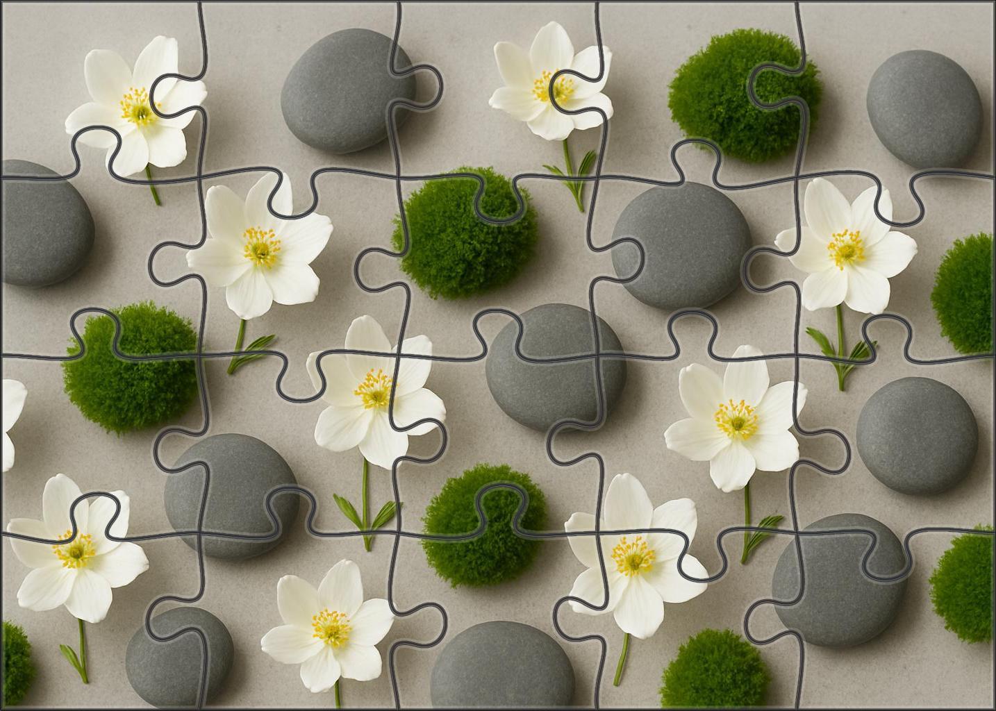 Serene White Zen Garden Family Puzzles