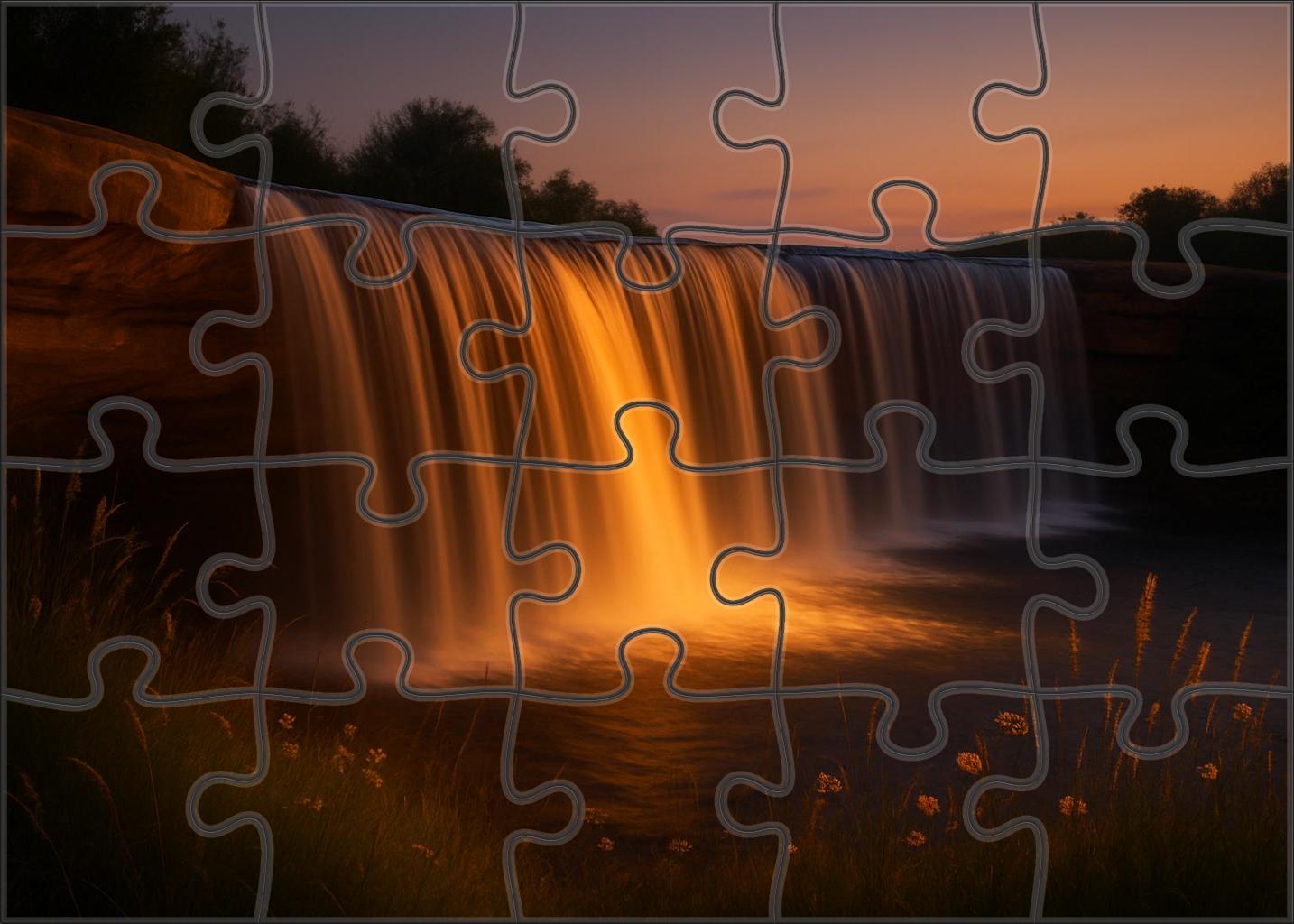 Golden Hour Fanfall 100 Piece Puzzle