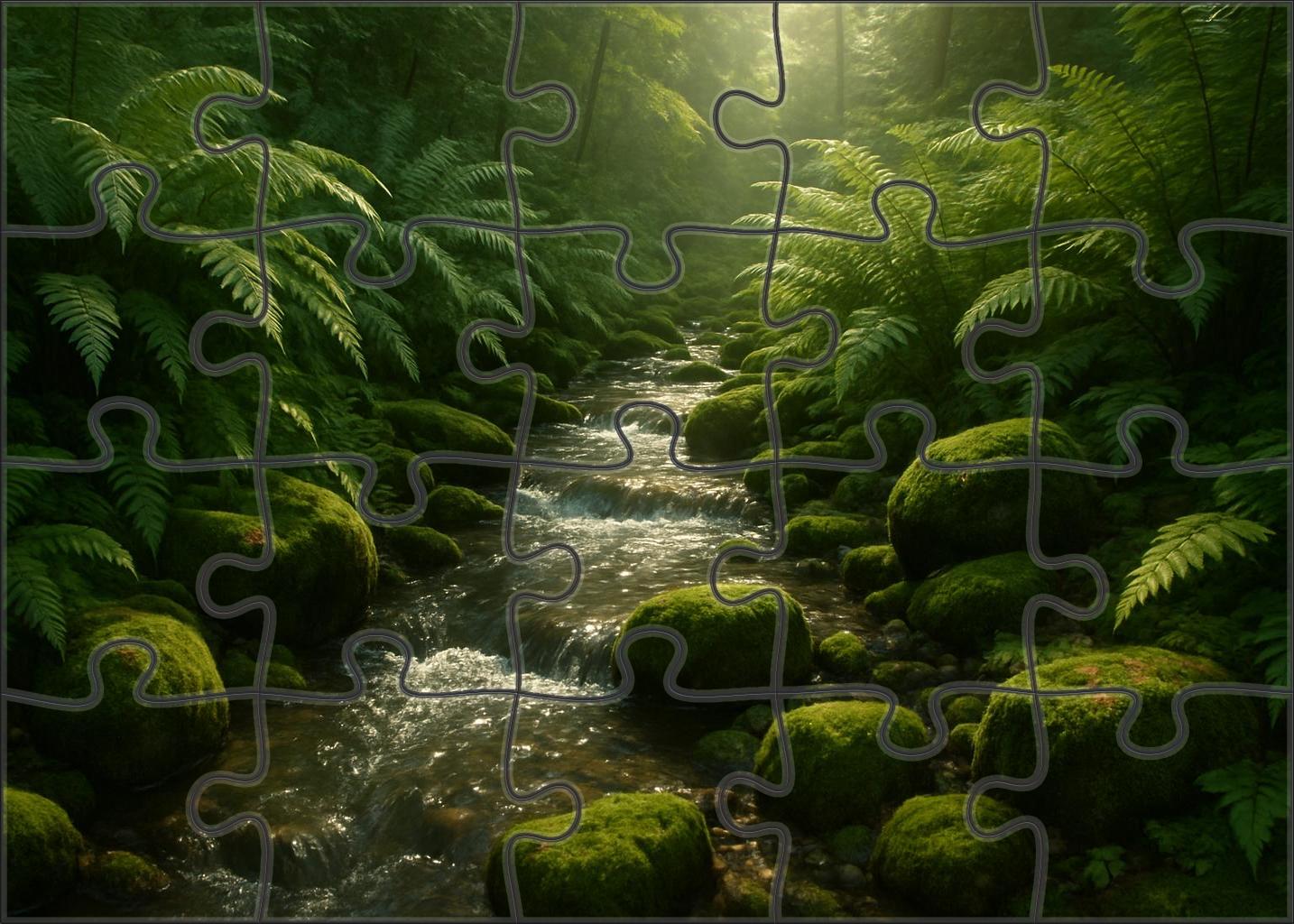 Fern-shrouded Brookside 300 Piece Puzzle