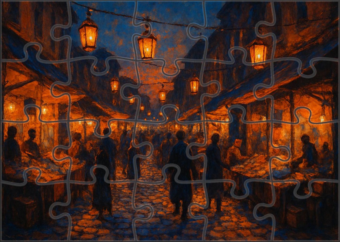 Luminous Market Lanterns Custom Jigsaw Puzzle