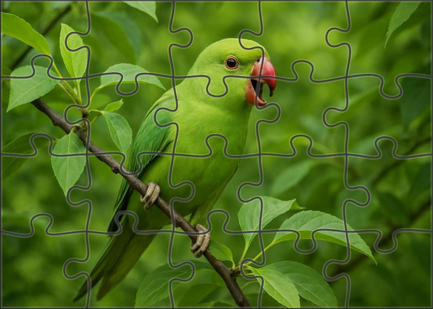 Coral-billed Parakeet The Colorful Canopy Chatter Unique Puzzle Design