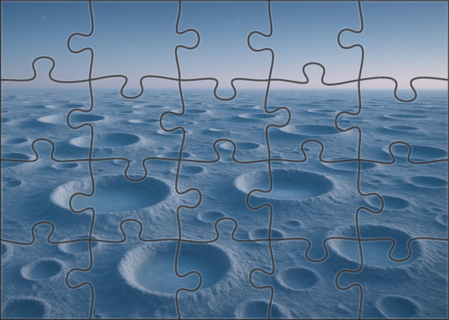 Frosted Cratered Exoplanet Surface Unique Puzzle Design