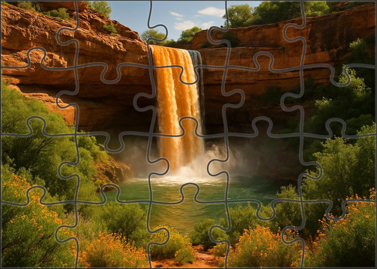 Amber Ribbon Plunge Premium Puzzle Pieces