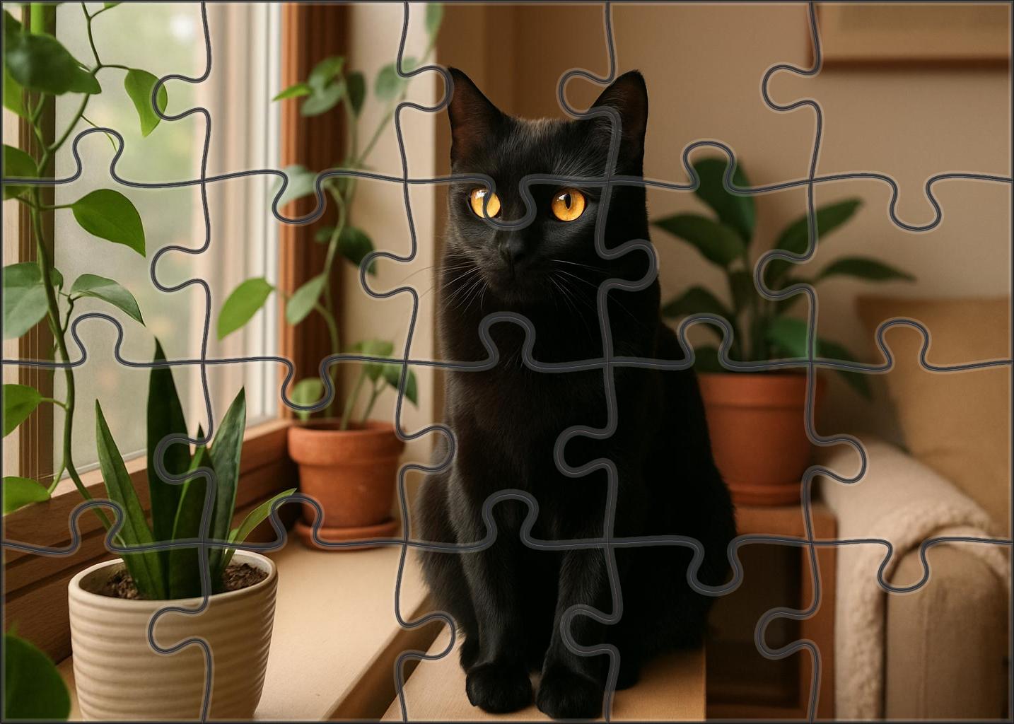 Velvet Nocturne Luxurious Black Shorthair With Playful Grace 200 Piece Puzzle
