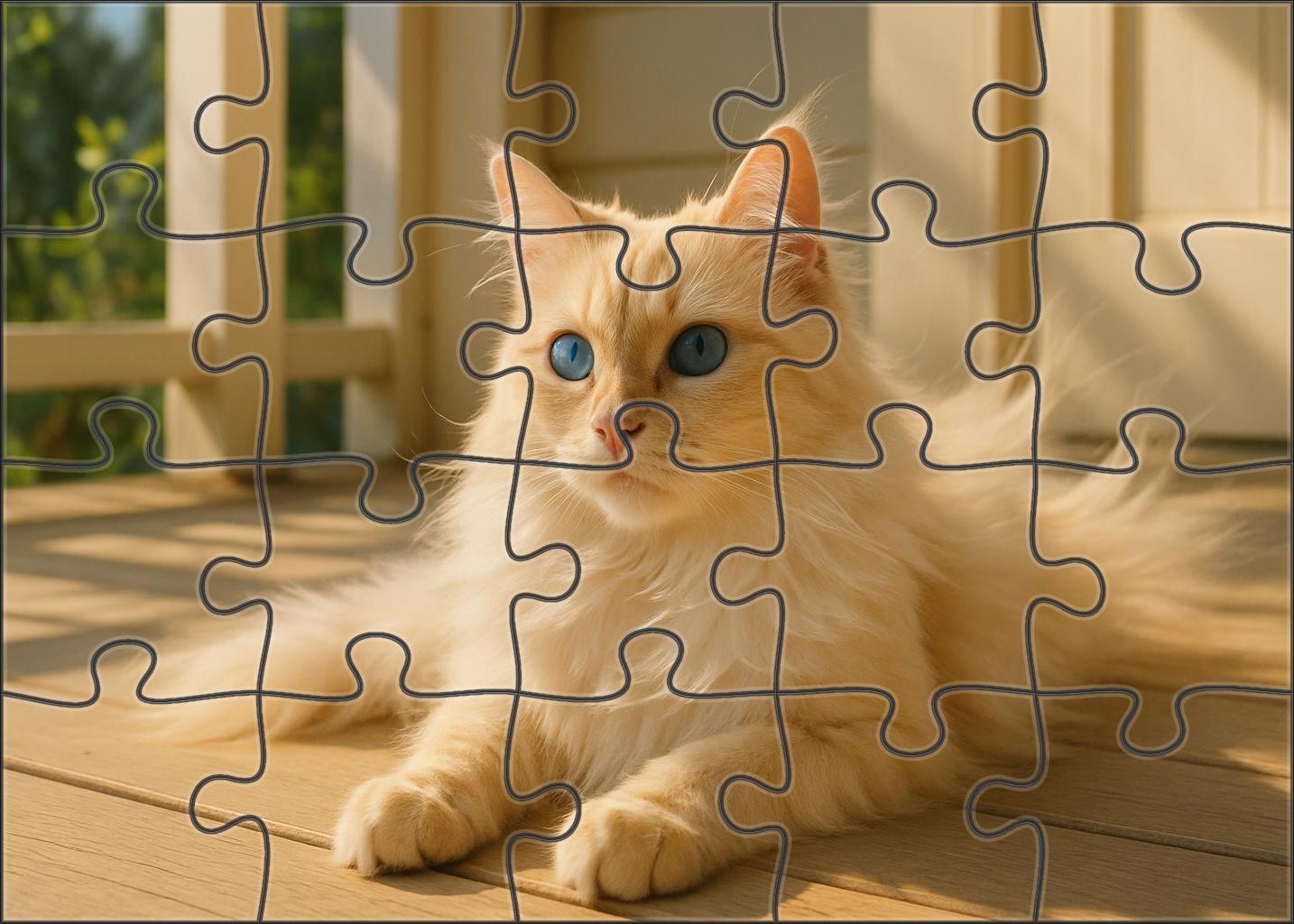 Azure Bloom Stunning Blue-eyed Longhair With Gentle Playfulness 1000 Piece Puzzle