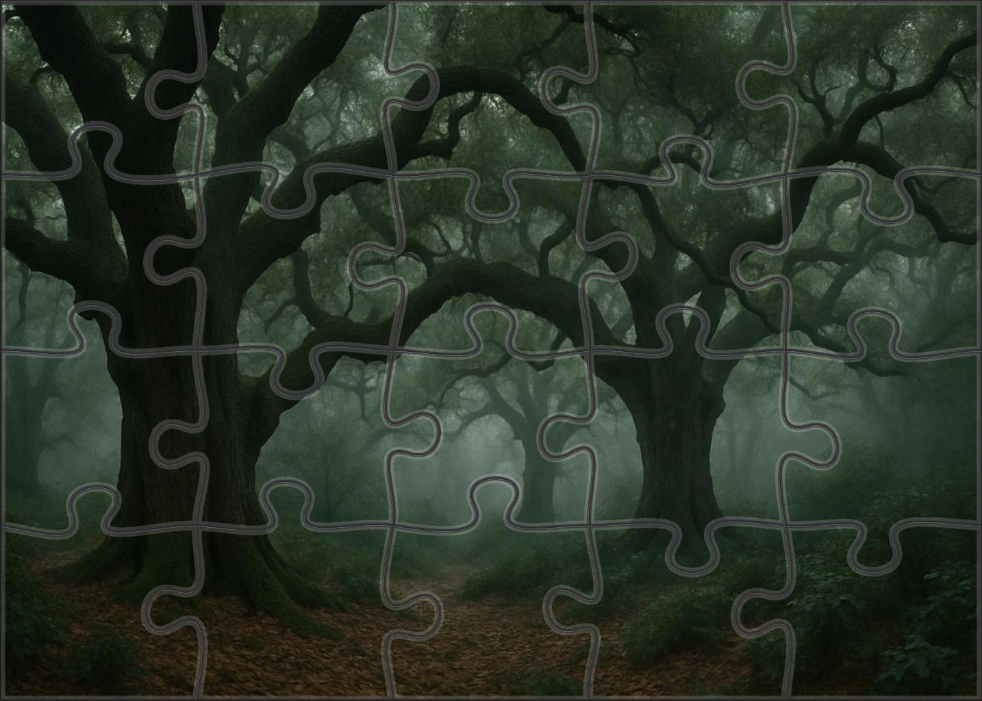 Misty Valley Of Ancient Oaks Custom Jigsaw Puzzle