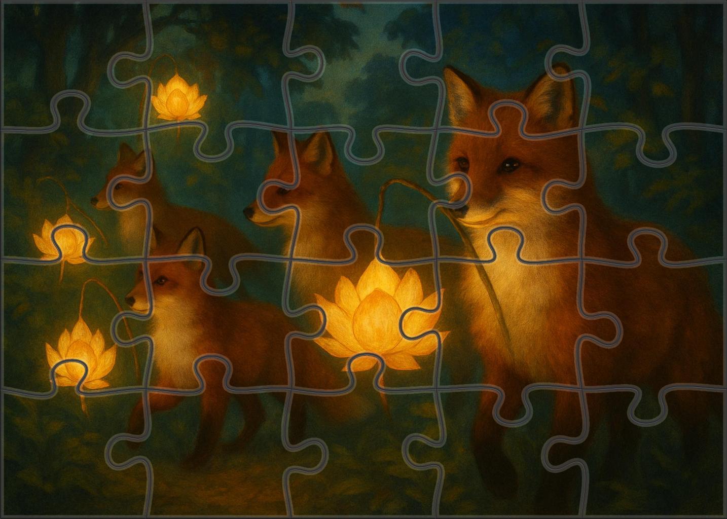 Velvet Fox Lantern Festival Large Format Puzzle