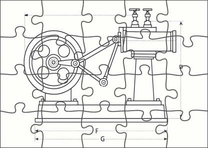 Mechanical Device Schematic Precise Technical Pen Drawing With Clean Linework Mini Puzzle