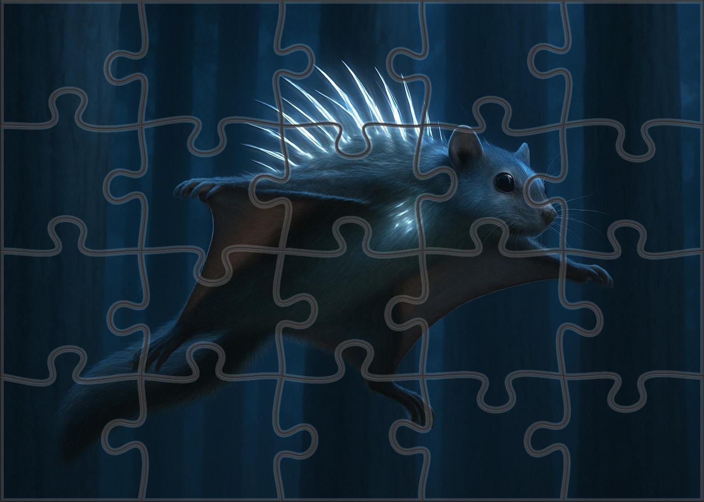 Silver-spined Glider Flying Mammal With Reflective Quills Puzzle Fun