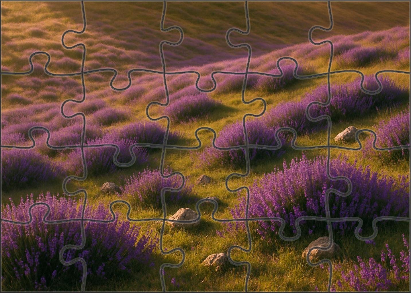 Lavender Hillside Glow Easy Puzzles