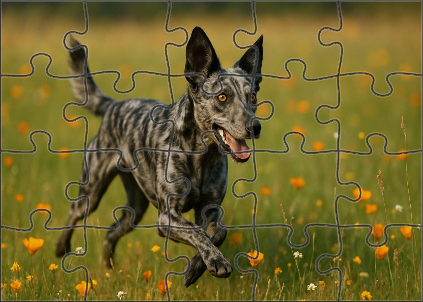 Silver Ripple Shimmering Gray Merle Herding Dog With Spirited Energy 200 Piece Puzzle