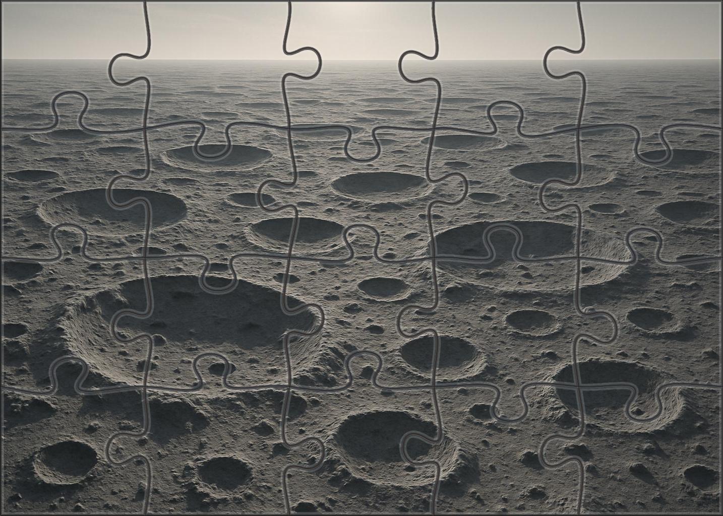 Silver Lunar Crater Plains 100 Piece Puzzle