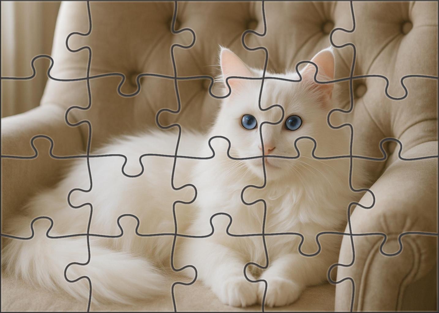 Ivory Cloud Silky White Longhair With Gentle Soul Family Puzzles