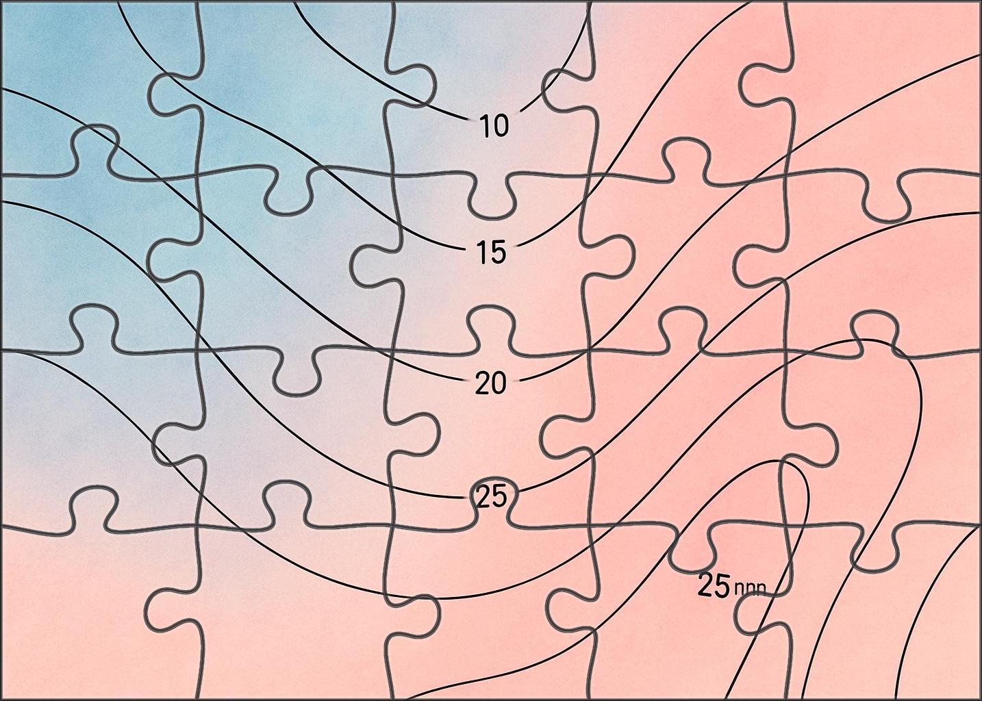 Climate Isohyet Gradient Chart Premium Puzzle Pieces