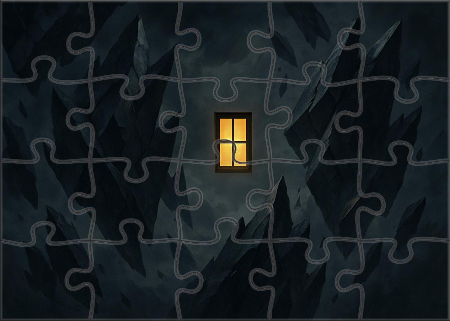 The Last Window A Floating Portal Amongst Shattered Mountains Custom Jigsaw Puzzle