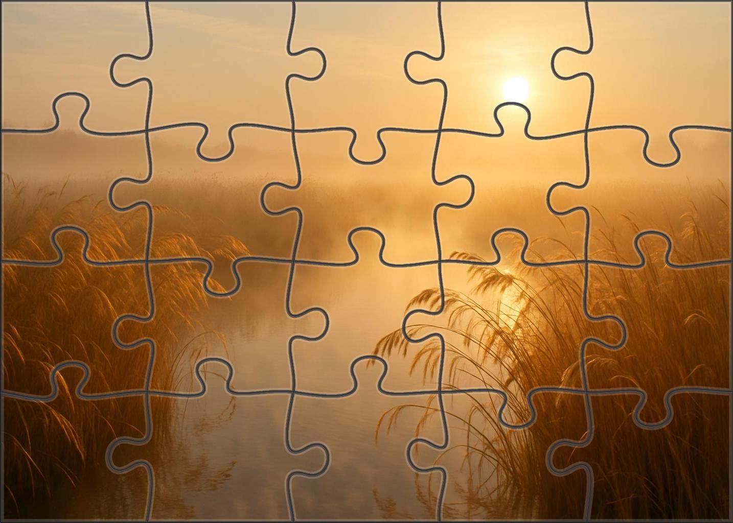 Golden Reed Marshland Large Format Puzzle