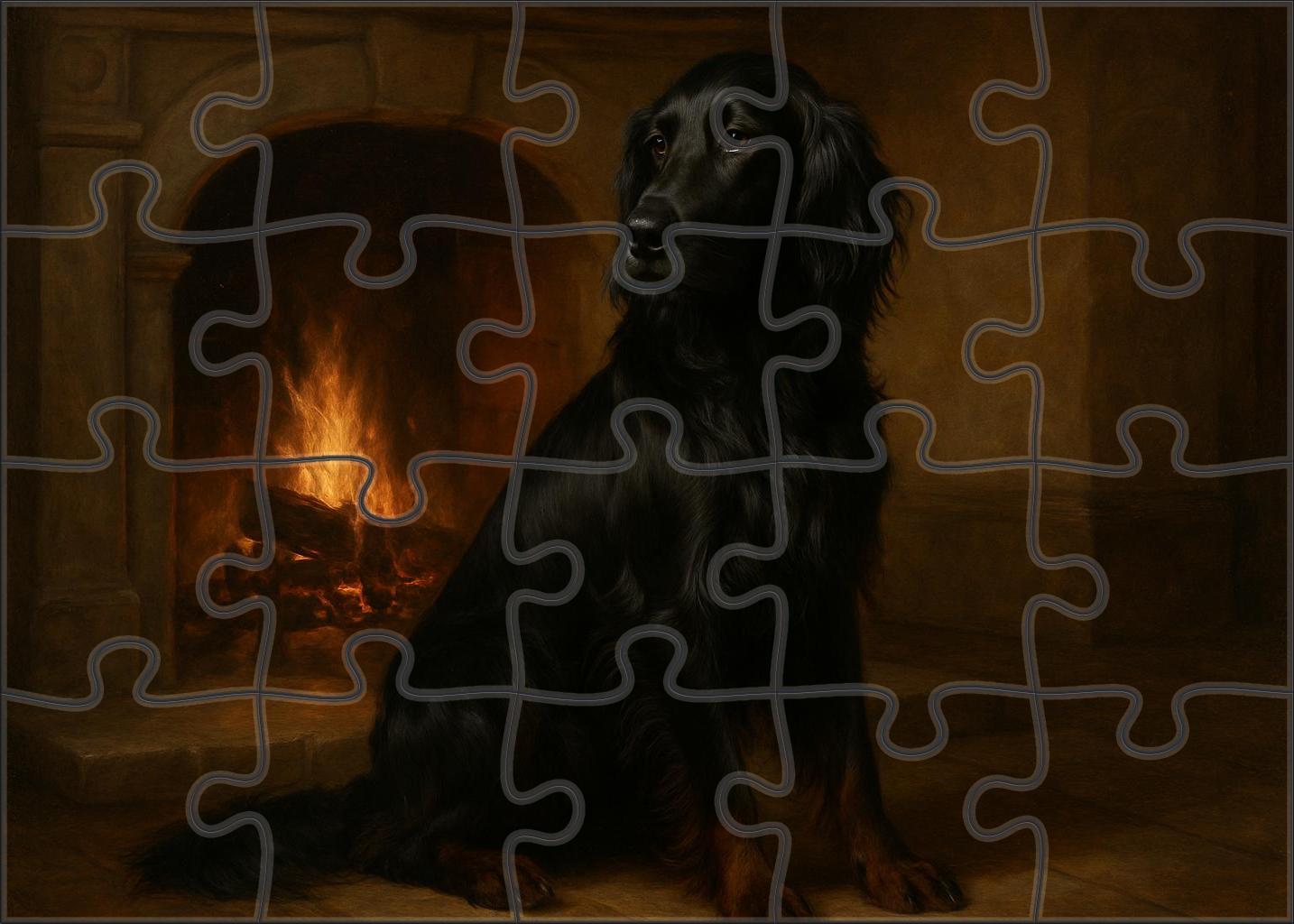 Silken Shadow Long-haired Dark Companion With Calm Loyalty Puzzle For Kids