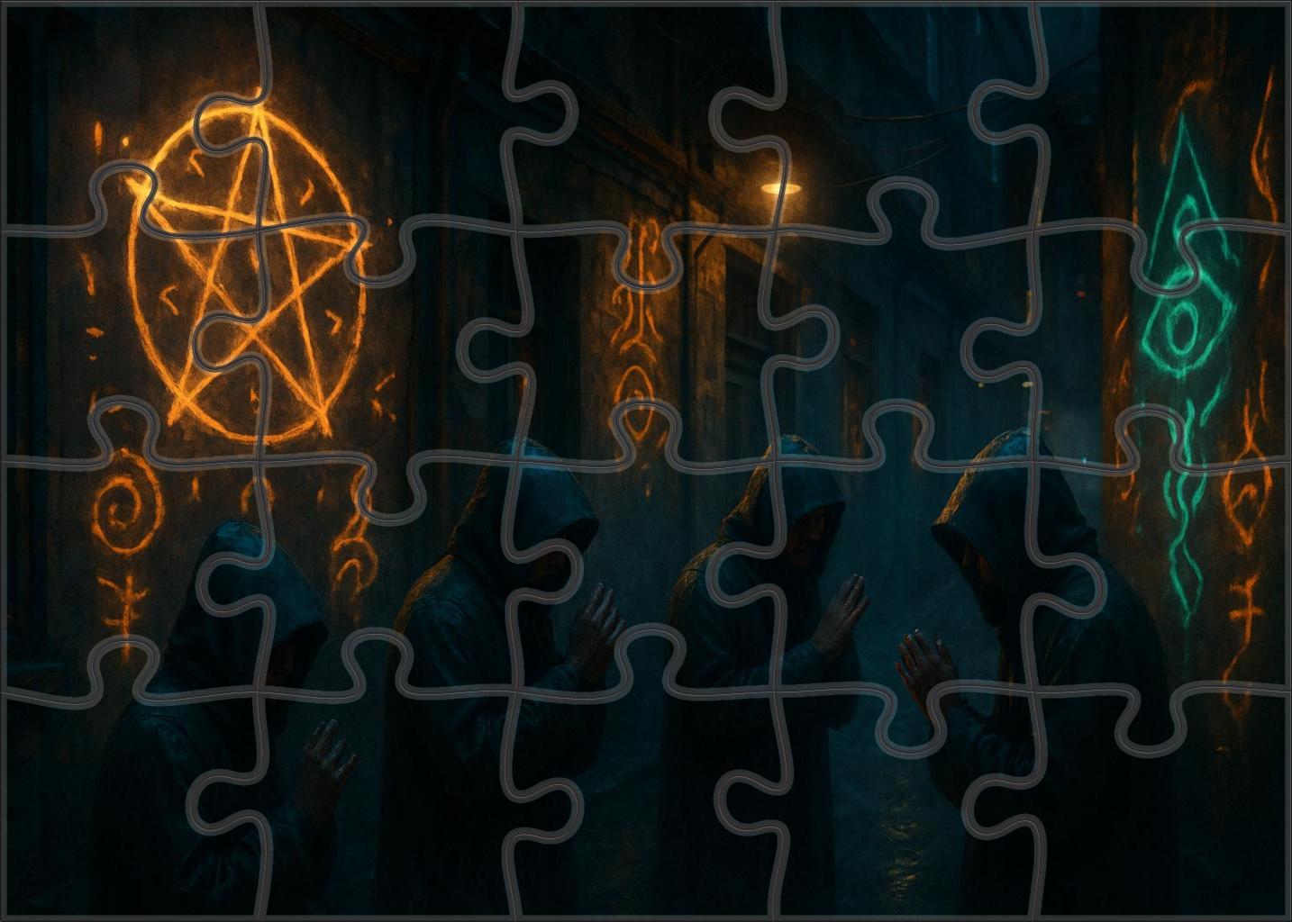 Mystical Urban Fantasy Realm Unique Puzzle Design